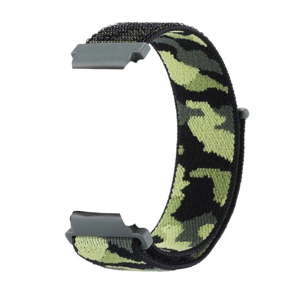 Gpack Samsung Galaxy Watch 4 44mm Kordon Cırtcırt Asker Desenli Kumaş Ayarlanabilir - 4