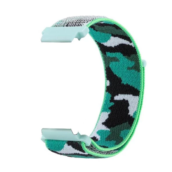 Gpack Samsung Galaxy Watch 4 44mm Kordon Cırtcırt Asker Desenli Kumaş Ayarlanabilir - 9