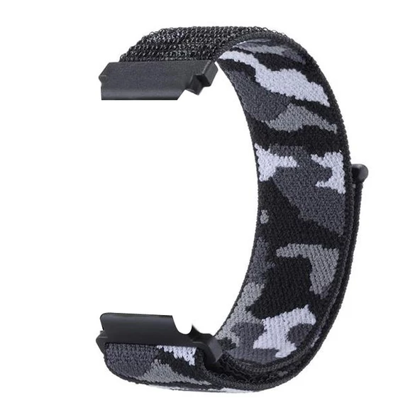 Gpack Samsung Galaxy Watch 4 44mm Kordon Cırtcırt Asker Desenli Kumaş Ayarlanabilir