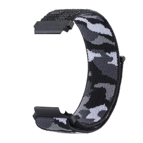 Gpack Spovan Watch 4 Pro Kordon Cırtcırt Asker Desenli Kumaş Ayarlanabilir