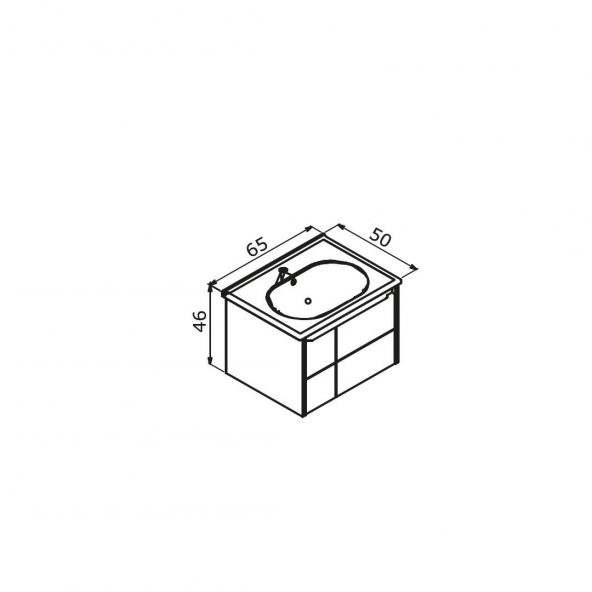 Orka Likya 65 cm Mat Beyaz Banyo Dolabı Alt Modül ve Lavabo - 3