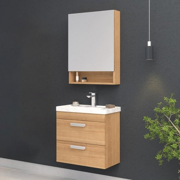Orka Nova 60 cm MDF Morgana Kiraz Banyo Dolabı Alt Modül, Lavabo - 2
