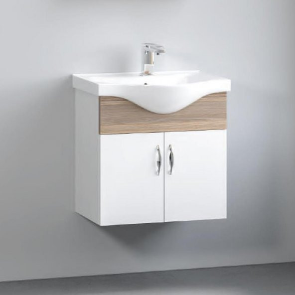 Denko Akyazı 55 cm MDF Banyo Dolabı, Alt Modül ve Lavabo