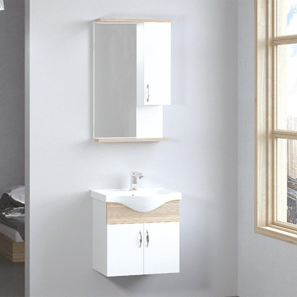 Denko Akyazı 55 cm MDF Banyo Dolabı, Alt Modül ve Lavabo - 2
