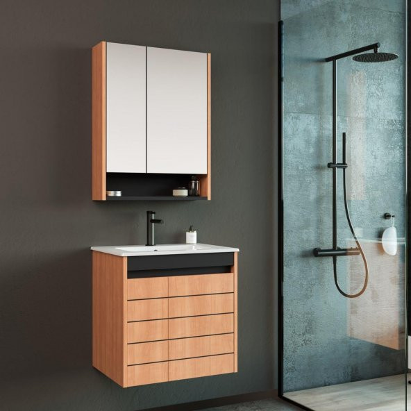 Orka Ricato 60 cm Morgana Kiraz Banyo Dolabı Takımı