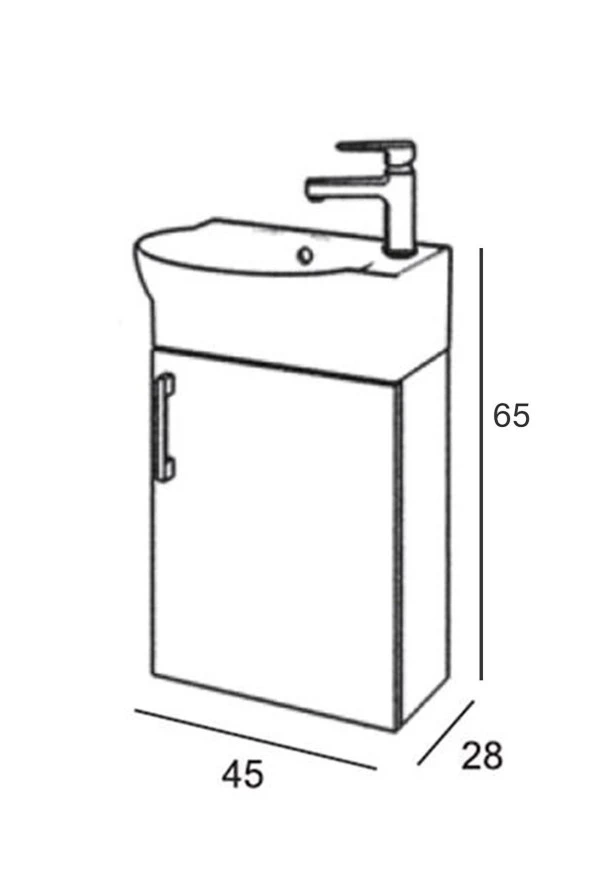 Turkuaz Cerastyle Küçük Mini Köşe Lavabo 28 45 ve Banyo Dolabı - 3