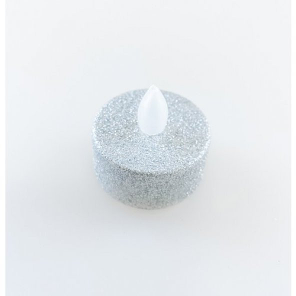 PD203-4 4 lü LED Tealight - Yanma efektli Gümüş Yaldızlı - 3