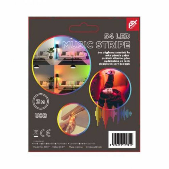Petrix Usb Şerıt Led Kumandalı - Müzığe Duyarlı Rgb (Renk Değiştiren) - 6