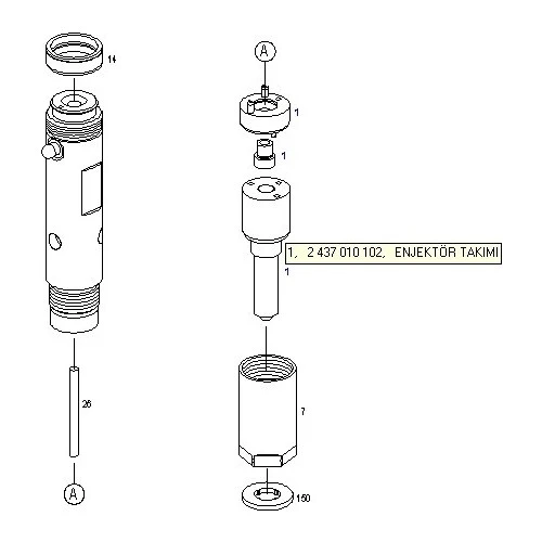 Bosch Enjektör Tamir Takımı DSLA145P619 - 2437010108 - 3