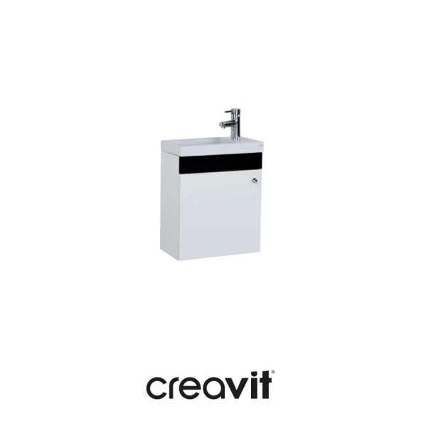 Creavit Elmas Mini Küçük Lavabo 45 cm (Banyo Dolabı Dahil)