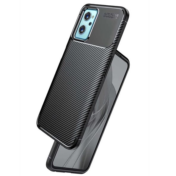 Oppo A76 Kılıf Zore Negro Karbon Tasarım Silikon Kılıf - Resim 4