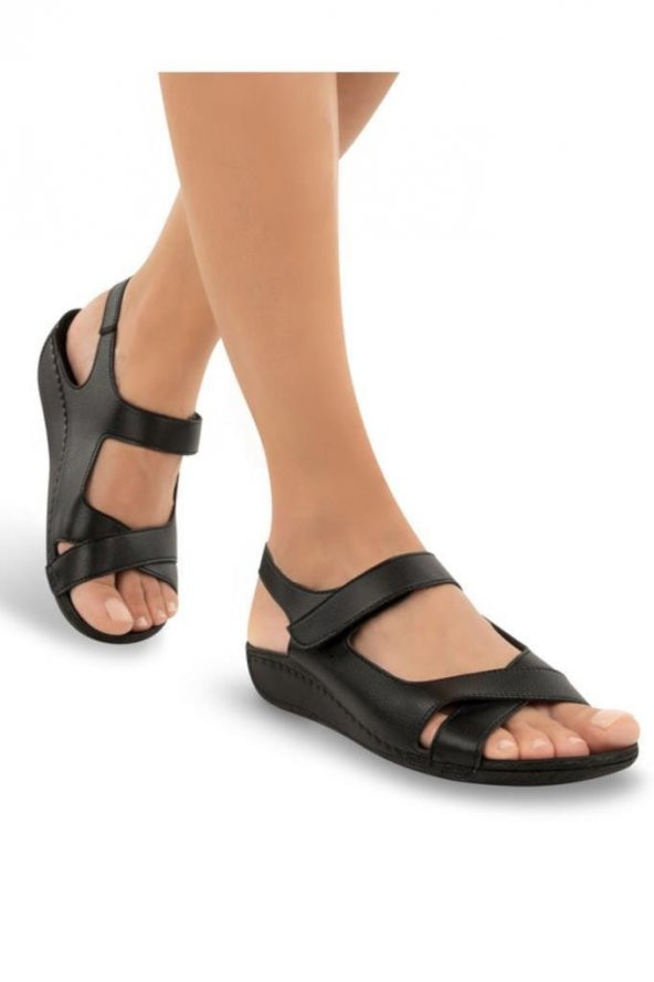 Muya Capella 31123-001 Topuk Jelli Anatomik Taban Kadın Sandalet Siyah 36-40