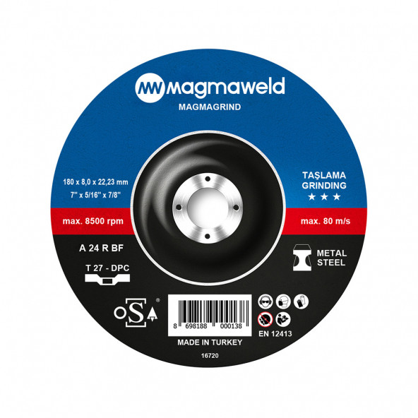Magmaweld Magmagrind Taşlama Taşı -180x8.0x22mm-813M218087-A (10 Adet)