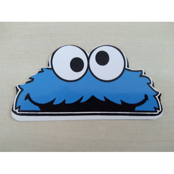 Cookie Monster sticker 10,5cmx5,5cm (KURABİYE CANAVARI) Cookie Monster ETİKETİ, ÇIKARTMA