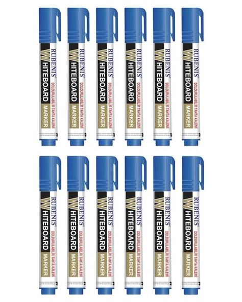 Rubenis Marker Beyaz Tahta Kalemi Mavi 12li 056139