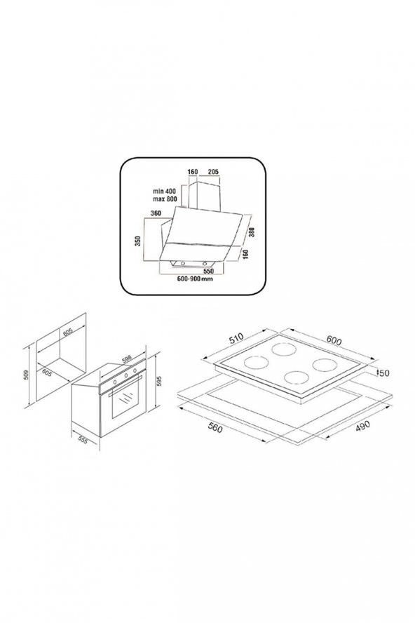 Alveus Siyah Ecoplus (Turbo Fanlı) 3Lu Ankastre Set (Ad07-A10-Af860) - 5