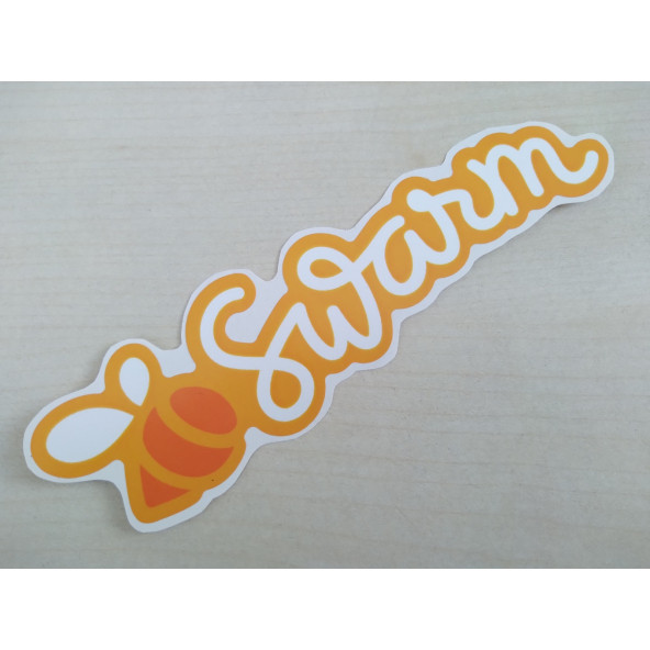 SWARM sticker 14cmx3,5cm - SWARM yazısı - SWARM ETİKETİ
