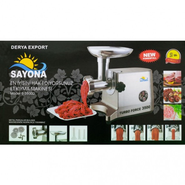 Sayona S-3500D Turbo Force Et Kıyma Makinesi - 3