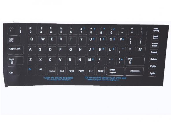 İngilizce Q Klavye Sticker - Siyah - 1