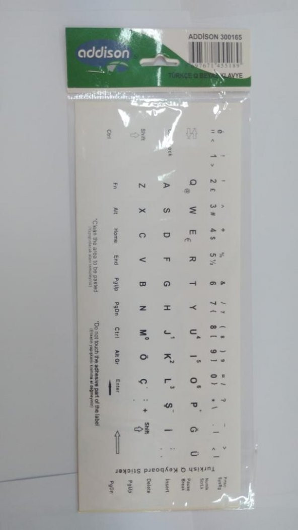 Türkçe Q Klavye Sticker - Beyaz - 2