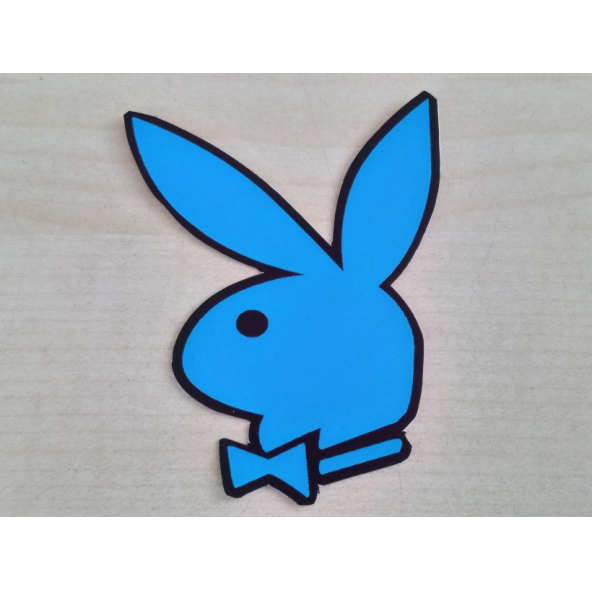 PLAYBOY sticker (MAVİ) 6cmx45cm PLAYBOY logosu - PLAYBOY arması - PLAYBOY ETİKETİ ürün görseli