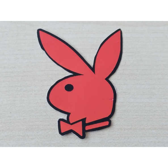 PLAYBOY sticker (TURUNCU) 6cmx4,5cm PLAYBOY logosu - PLAYBOY arması - PLAYBOY ETİKETİ