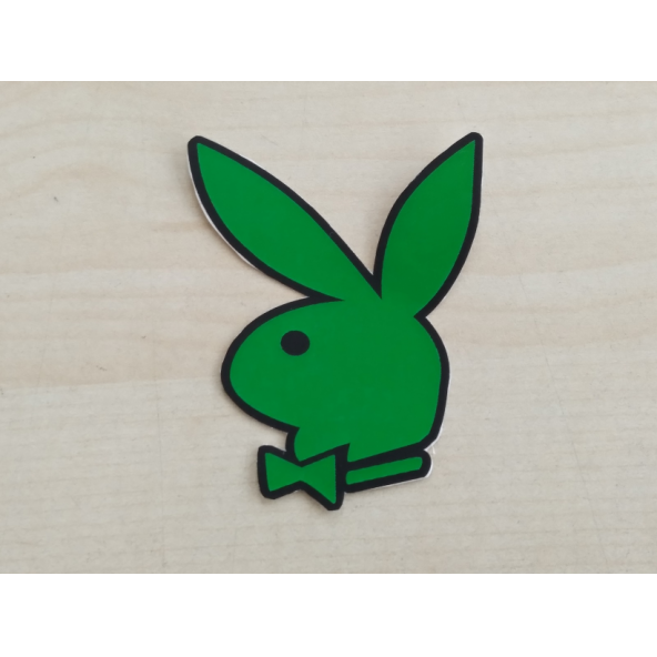 PLAYBOY sticker (YEŞİL) 6cmx45cm PLAYBOY logosu - PLAYBOY arması - PLAYBOY ETİKETİ