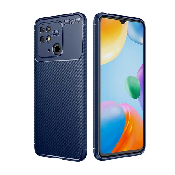 Xiaomi Poco C40 Kılıf Zore Negro Karbon Tasarım Silikon Kılıf - 2