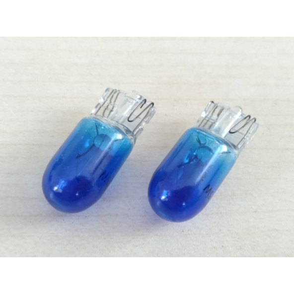 T10 DİPSİZ AMPUL (İTHAL) BUZ MAVİSİ 12V (2ADET FİYATI) T10 PARK, SİNYAL, PLAKA, GERİ VİTES AMPULU