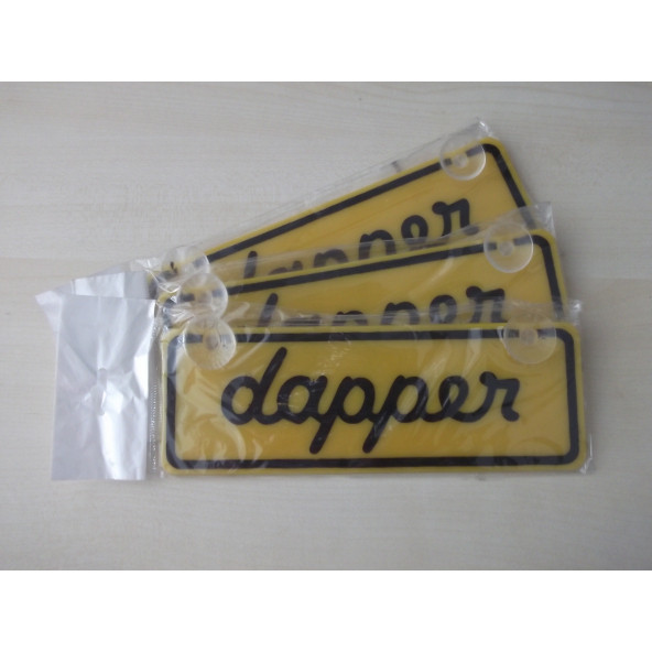 DEKOR SARI PLAKA - DAPPER (Zarif) (22x7,5cm) vantuzlu Pleksi (Dekor Levha) DEKOR PLAKA - Resim 2