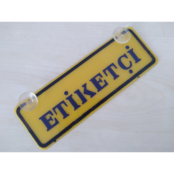 DEKOR SARI PLAKA - ETİKETÇİ (22x7,5cm) vantuzlu Pleksi (Dekor Levha) DEKOR PLAKA ürün görseli