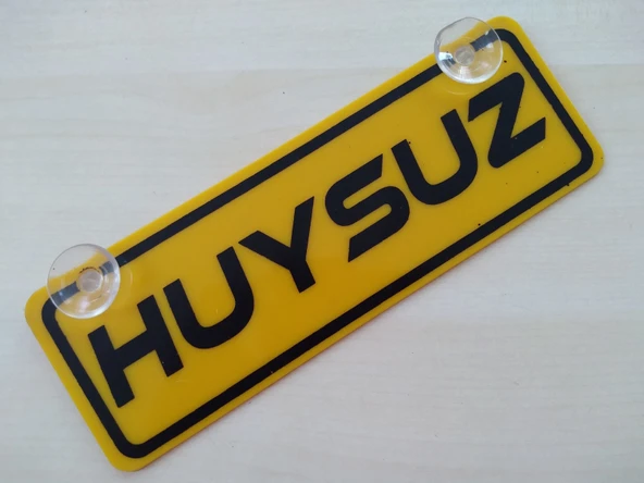 DEKOR SARI PLAKA - HUYSUZ (22x7,5cm) vantuzlu Pleksi (Dekor Levha) DEKOR PLAKA ürün görseli