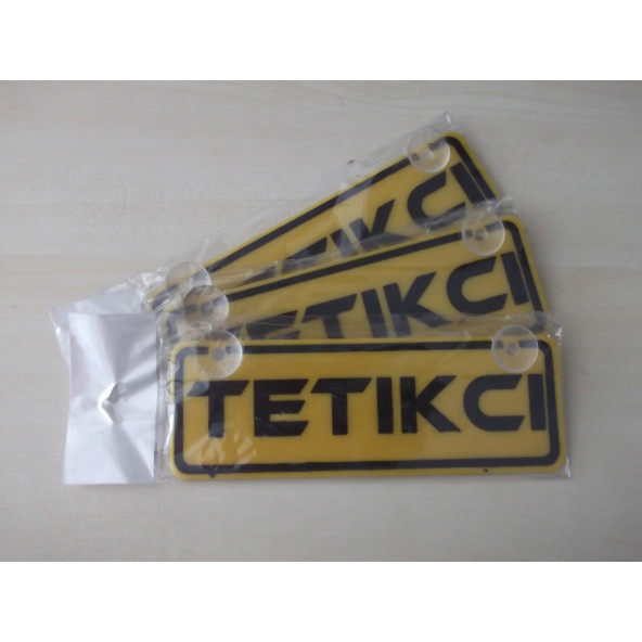 DEKOR SARI PLAKA - TETİKÇİ (22x7,5cm) vantuzlu Pleksi (Dekor Levha) DEKOR PLAKA - Resim 2