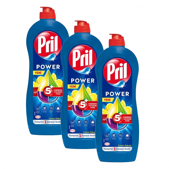 Pril Power Limon 675 ml 3'lü Sıvı Bulaşık Deterjanı