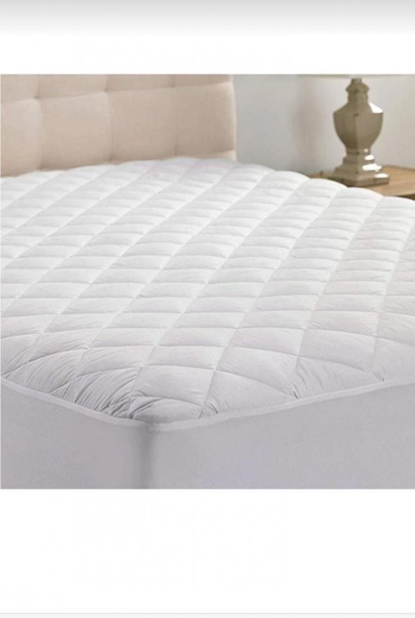 Çift   Kişilik   Kapitoneli  Sıvı   Geçirmez   Yatak  Alezi  Fitted  Yatak Koruyucu 100 Pamuklu Beyaz 160 x 200 CM - 4