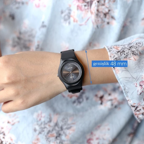 Q&Q VQ86J029Y Su Geçirmez Silikon Kordonlu Kadın Kol Saati - 5