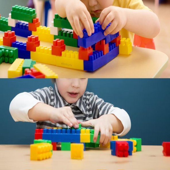 Eğitici Yaratıcı 100 parça Lego Seti Ufku Açar,Zeka Geliştirip Beceri Kazandır Bina,Araba,Tren Setli - 4