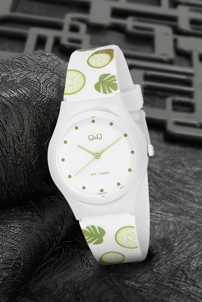 Q&Q VQ86J061Y Su Geçirmez Silikon Kordonlu Kadın Kol Saati - 2