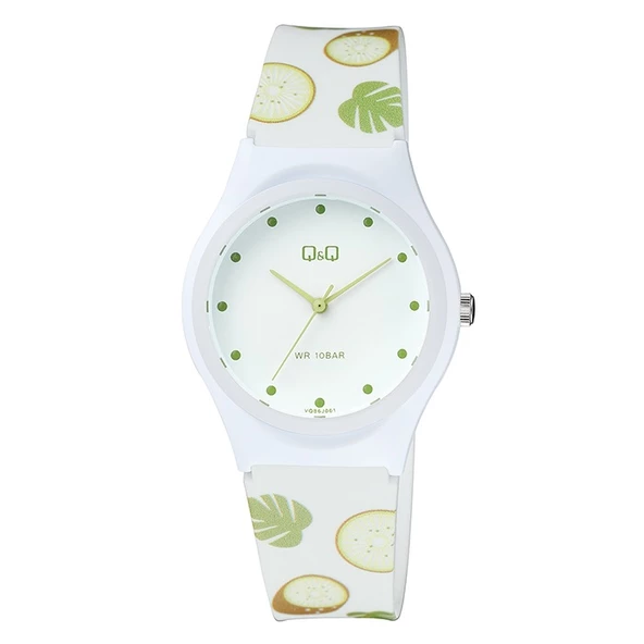 Q&Q VQ86J061Y Su Geçirmez Silikon Kordonlu Kadın Kol Saati