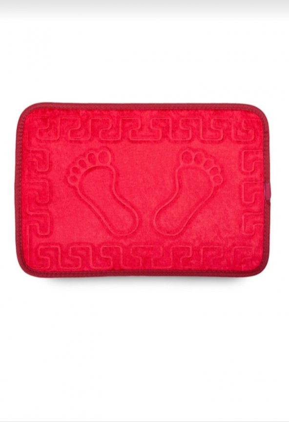 kırmızı  renk  paspas  Kaymaz tabanlı Banyo paspasi ayak izli kırmızı 40 x 60 cm