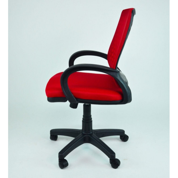ECEMİCE Fileli Petek Ofis Büro Bilgisayar Koltuğu Sandalyesi Kırmızı - 2