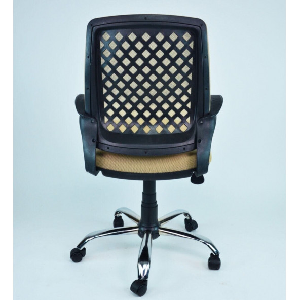 ECEMİCE Fileli Petek Ofis Büro Bilgisayar Koltuğu Sandalyesi KROM AYAK - 3