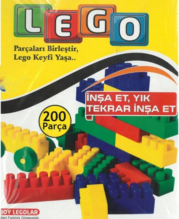 Eğitici Yaratıcı 200 parça Lego Seti Ufku Açar,Zeka Geliştirip Beceri Kazandır Bina,Araba,Tren Setli