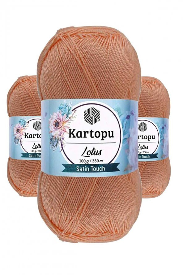 3 Adet Lotus Bikini Büstiyer Bluz Örgü İpi  K277 Şeftali - 1