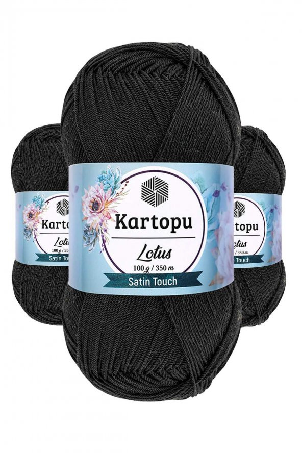 3 Adet Lotus Bikini Büstiyer Bluz Örgü İpi  K940 Siyah - 1