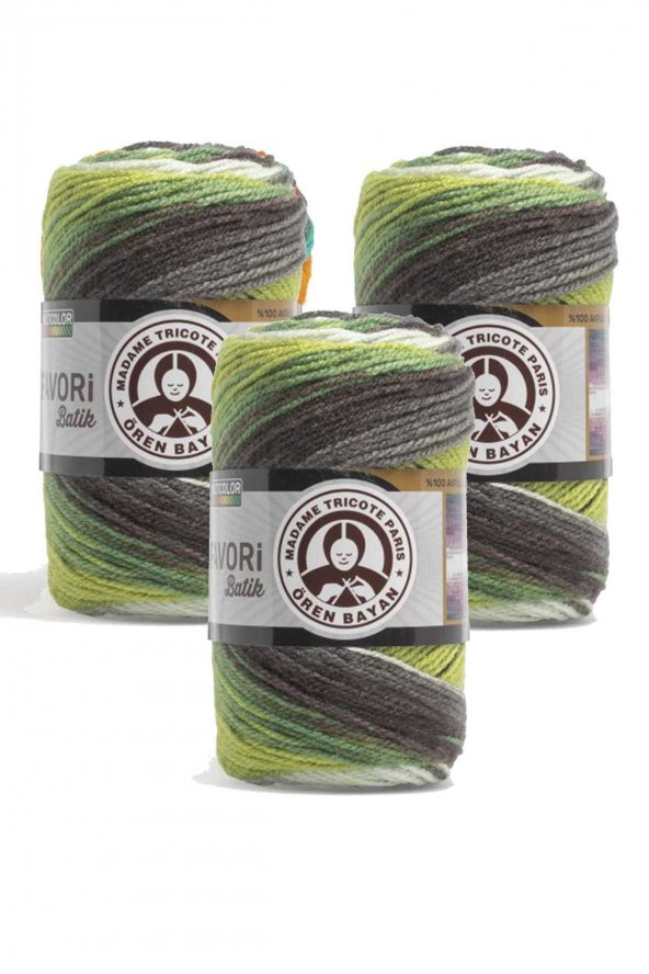 3 Adet Favori Batik El Örgü Ipliği 100 Gr 903 - 1