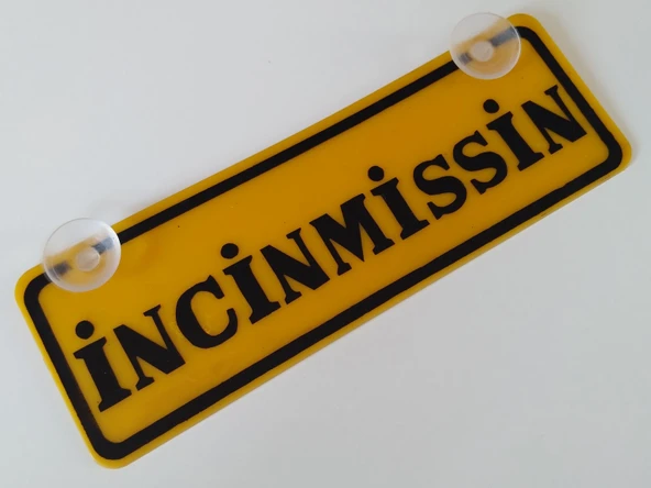 DEKOR SARI PLAKA - İNCİNMİŞSİN (22x7,5cm) vantuzlu Pleksi, Dekor Levha, DEKOR PLAKA ürün görseli