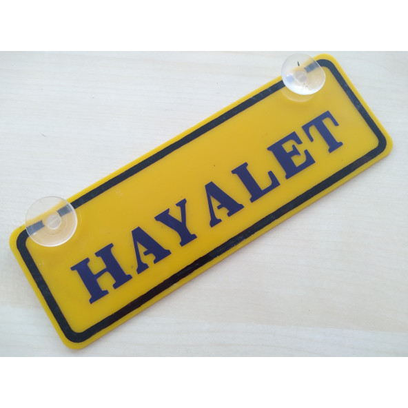 DEKOR SARI PLAKA - HAYALET (22x7,5cm) vantuzlu Pleksi (Dekor Levha) DEKOR PLAKA ürün görseli