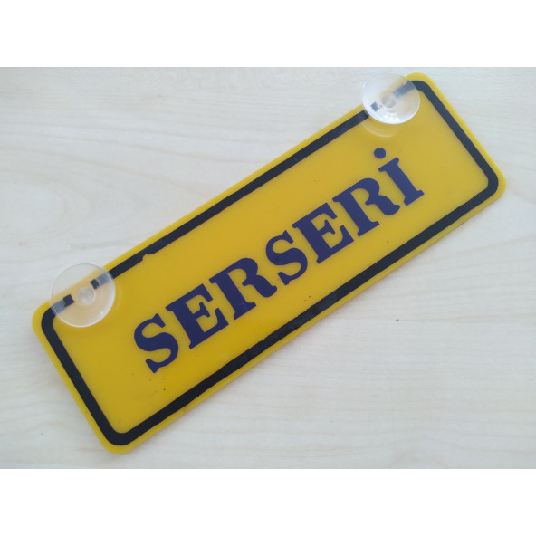 DEKOR SARI PLAKA - SERSERİ (22x7.5cm) vantuzlu Pleksi (Dekor Levha) DEKOR PLAKA ürün görseli