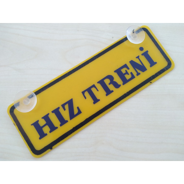DEKOR SARI PLAKA - HIZ TRENİ (22x7,5cm) vantuzlu Pleksi (Dekor Levha) DEKOR PLAKA